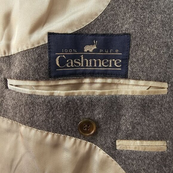 90s Bonney & Gordon Gray Cashmere 3 Btn Sport Coat Notch Lapel Ventless Mens 46L - Picture 2 of 12